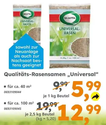 Globus Baumarkt Rasetta qualitäts-rasensamen universal Angebot