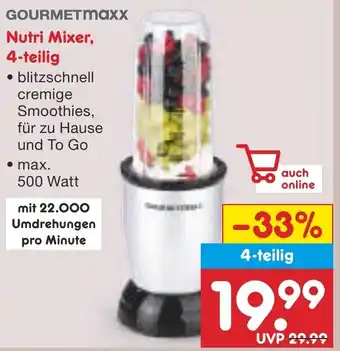 Netto Marken-Discount GOURMETmaxx Nutri Mixer, 4-teilig Angebot