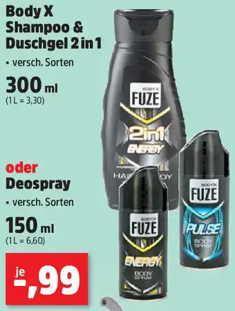 Thomas Philipps FUZE Body X Shampoo & Duschgel 2 in 1 oder Deospray Angebot
