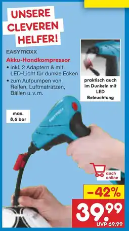 Netto Marken-Discount EASYmaxx Akku-Handkompressor Angebot