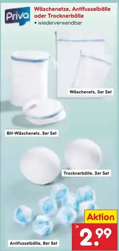 Netto Marken-Discount Priva Wäschenetze, Antifusselbälle oder Trocknerbälle Angebot