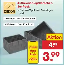 Netto Marken-Discount DEKOR Aufbewahrungskörbchen, 3er Pack Angebot