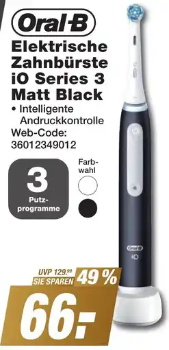 K+B Expert Oral-B Elektrische Zahnbürste iO Series 3 Matt Black Angebot