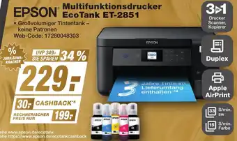 K+B Expert EPSON Multifunktionsdrucker EcoTank ET-2851 Angebot
