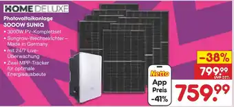 Netto Marken-Discount HOME DELUXE Photovoltaikanlage 3000W SUNIQ Angebot