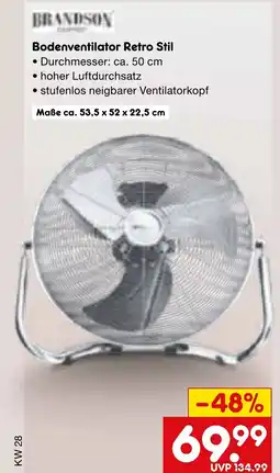 Netto Marken-Discount BRANDSON Bodenventilator Retro Stil Angebot