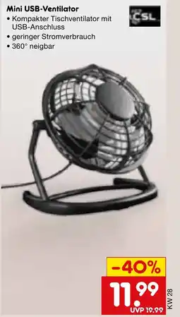 Netto Marken-Discount CSL Mini USB-Ventilator Angebot