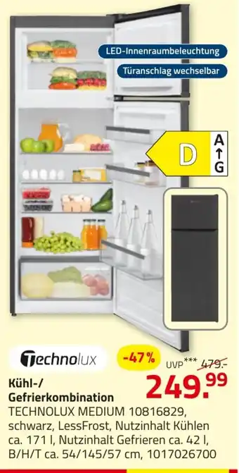 ROLLER Technolux Kühl-/ Gefrierkombination Angebot