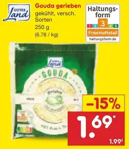 Netto Marken-Discount GUTES Land Gouda gerieben Angebot