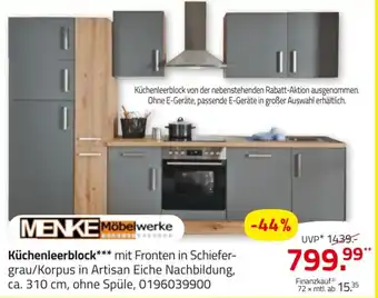 ROLLER MENKE Möbelwerke Küchenleerblock Angebot
