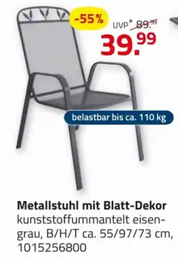ROLLER Metallstuhl mit Blatt-Dekor Angebot