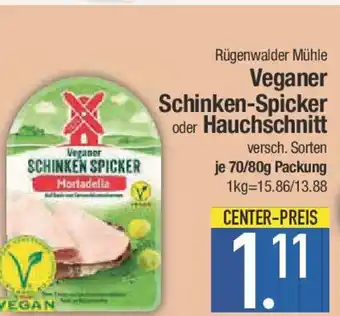 E-Center Rügenwalder Mühle Veganer Schinken-Spicker oder Hauchschnitt Angebot