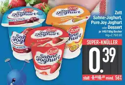 E-Center Zott Sahne-Joghurt, Pure Joy Joghurt oder Dessert Angebot