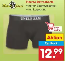 Netto Marken-Discount Uncle Sam Herren Retroshorts 2er Pack Angebot