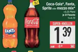 E-Center Coca-cola, fanta, sprite oder mezzo mix Angebot
