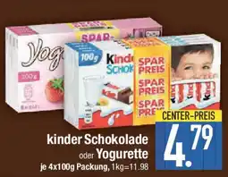 E-Center kinder Schokolade oder Yogurette Angebot