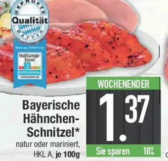 E-Center Bayerische Hähnchen- Schnitzel Angebot