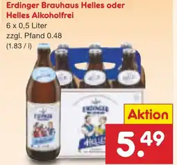 Netto Marken-Discount Erdinger Brauhaus Helles oder Helles Alkoholfrei Angebot