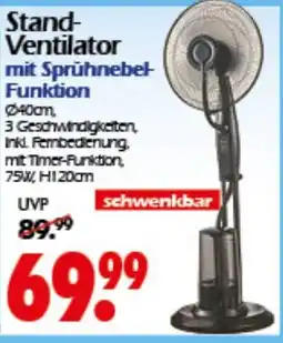 Wreesmann Stand- Ventilator mit Sprühnebel Funktion Angebot