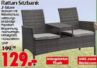 Wreesmann Rattan-Sitzbank 2-Sitzer Angebot