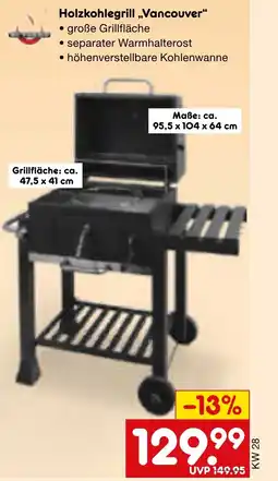 Netto Marken-Discount El Fuego Holzkohlegrill „Vancouver“ Angebot