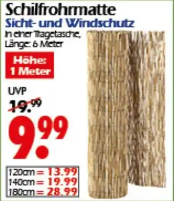 Wreesmann Schilfrohrmatte Sicht- und Windschutz Angebot