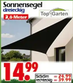 Wreesmann Sonnensegel dreieckig Top Garten Angebot