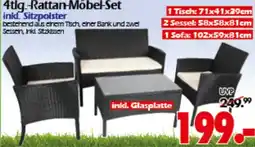 Wreesmann Tisch »Tondo 4tlg.-Rattan-Möbel-Set Angebot