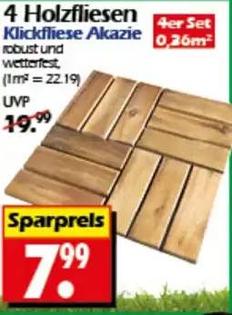 Wreesmann 4 Holzfliesen 4er Set Angebot