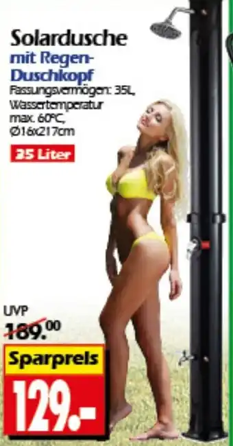 Wreesmann Solardusche mit Regen- Duschkopf Angebot