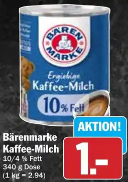 Hit Bärenmarke Kaffee-Milch Angebot