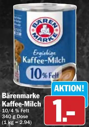 Hit Bärenmarke Kaffee-Milch Angebot