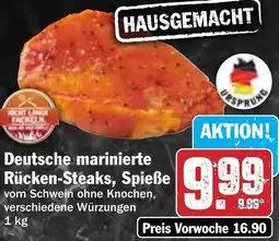 Hit Deutsche marinierte Rücken-Steaks, Spieße Angebot