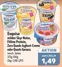 Aktiv Irma Exquisa milder Skyr Natur, Fitline Protein, Zero Quark-Joghurt-Creme oder Quark-Genuss Angebot