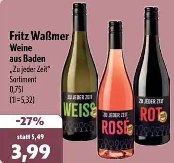 Aktiv Irma Fritz Waẞmer Weine aus Baden Angebot