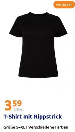 Action T-Shirt mit Rippstrick Angebot