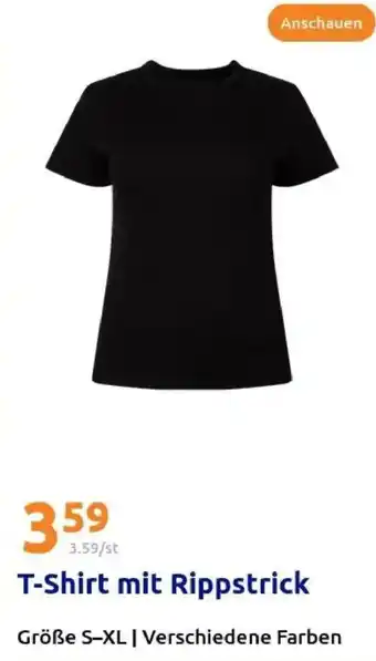 Action T-Shirt mit Rippstrick Angebot