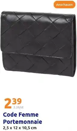 Action Code Femme Portemonnaie Angebot