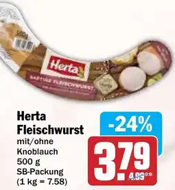 Hit Herta Fleischwurst Angebot