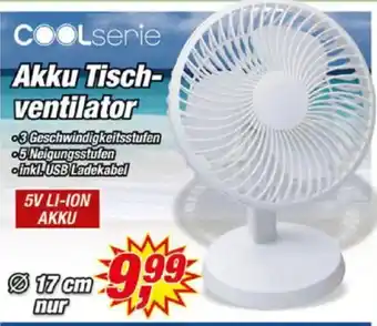 Posten Börse COOLserie Akku Tischventilator Angebot