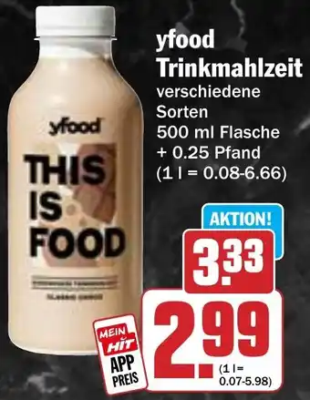 HIT yfood Trinkmahlzeit Angebot
