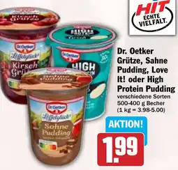 Hit Dr. Oetker Grütze, Sahne Pudding, Love It! oder High Protein Pudding Angebot
