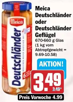 Hit Meica Deutschländer oder Deutschländer Geflügel Angebot