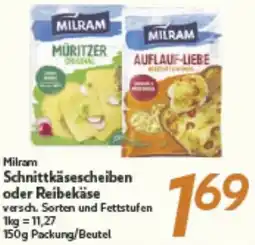 inkoop Milram Schnittkäsescheiben oder Reibekäse Angebot