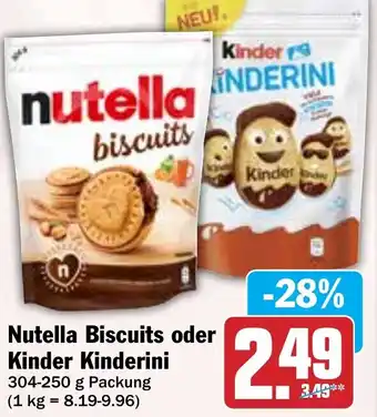 Hit Nutella Biscuits oder Kinder Kinderini Angebot