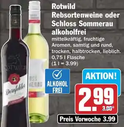 Hit Rotwild Rebsortenweine oder Schloss Sommerau alkoholfrei Angebot
