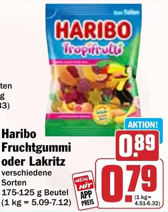 Hit Haribo Fruchtgummi oder Lakritz Angebot