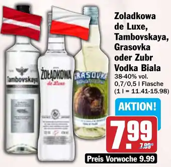 HIT Zoladkowa de Luxe, Tambovskaya, Grasovka oder Zubr Vodka Biala Angebot