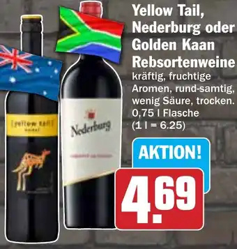 Hit Yellow Tail, Nederburg oder Golden Kaan Rebsortenweine Angebot