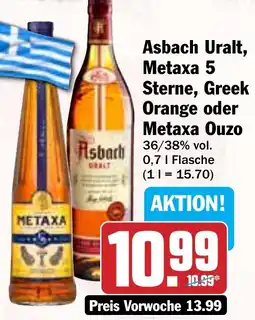 Hit Asbach Uralt, Metaxa 5 Sterne, Greek Orange oder Metaxa Ouzo Angebot